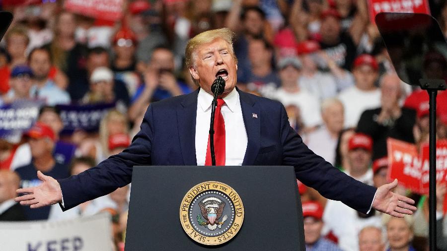 Presidente dos Estados Unidos, Donald Trump, durante lançamento de sua campanha para reeleição em 2020 - Carlo Allegri/Reuters