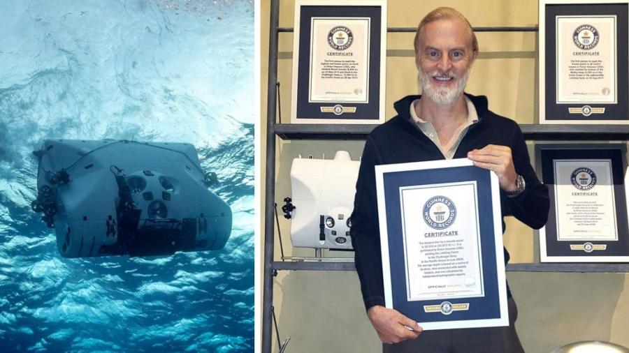 O oficial da marinha Victor Vescovo ganhou o recorde de pessoa que visitou mais vezes o ponto mais baixo da Terra  - Reprodução/World Guiness Records