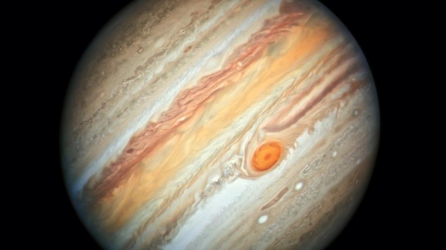 Imagem da atmosfera dinâmica de Júpiter - NASA, ESA, A. Simon (Goddard Space Flight Center), and M.H. Wong (University of California, Berkeley)