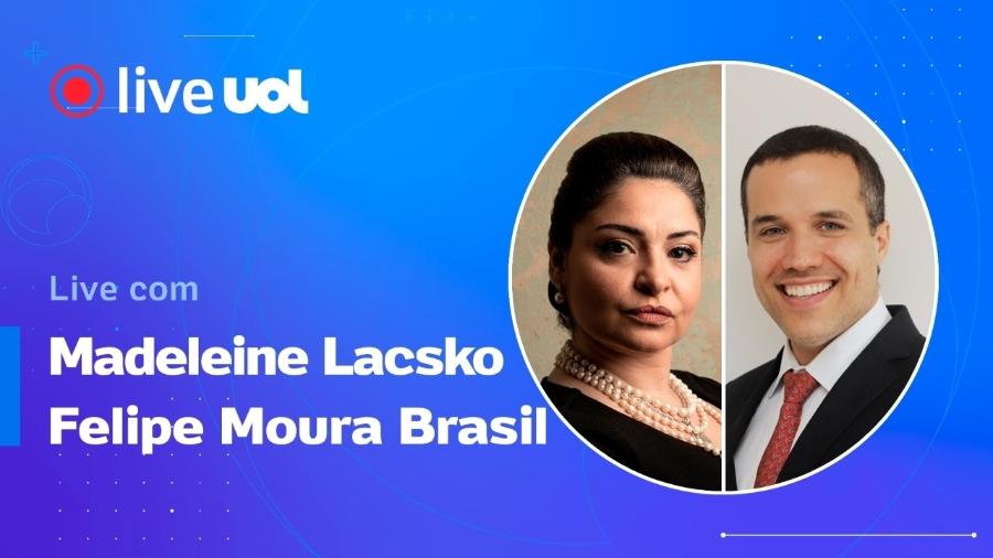 Live UOL terá Madeleine Lacsko e Felipe Moura Brasil - Arte/UOL