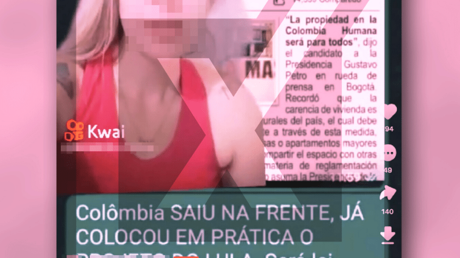 08.jul.2022 - Lula e presidente da Colômbia não querem obrigar pessoas a dividirem casa - Projeto Comprova