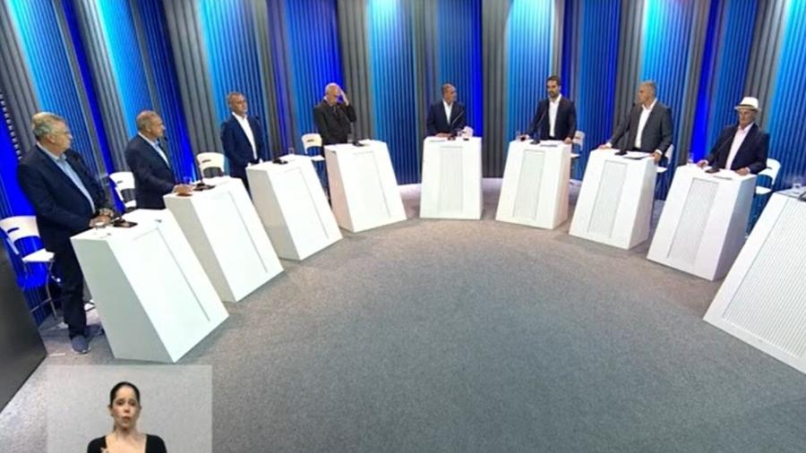 27.set.2022 - Debate na RBS TV contou com oito candidatos ao governo do Rio Grande do Sul - Reprodução/RBS TV