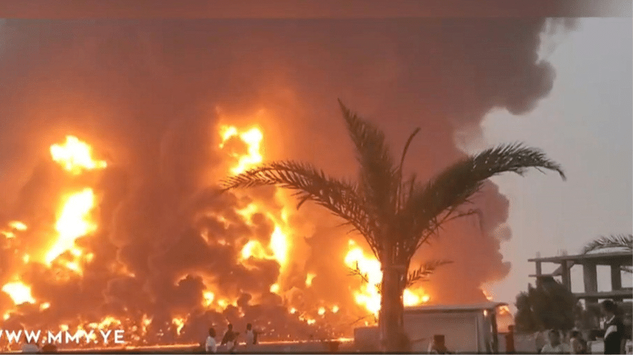 Israel bombardeia cidade do Iêmen após ataque de rebeldes huthis a Tel Aviv - ANSARULLAH MEDIA CENTRE / AL-MASIRAH TV / Israeli Ministry of Defence / AFP