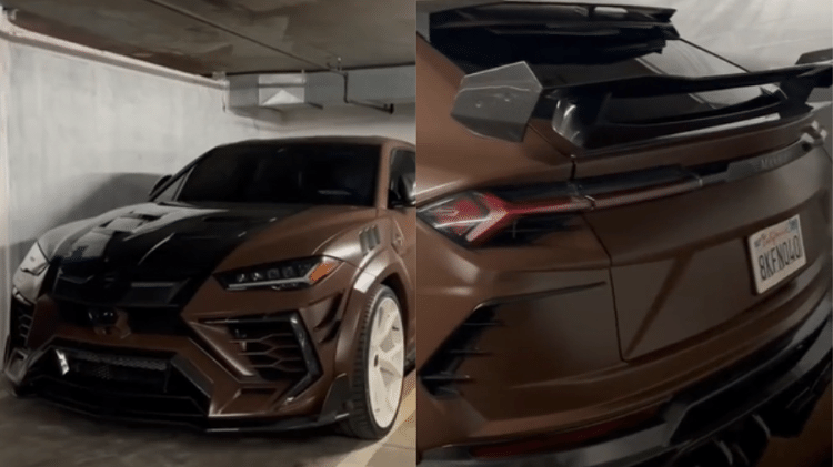 Lamborghini Urus de Travis Scott, com a mesma tonalidade dos demais carros do rapper