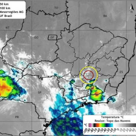 Previsão de chuva para BH - Reprodução/Defesa Civil de Belo Horizonte 