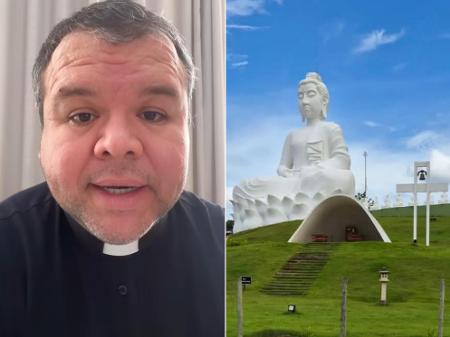 Padre critica capela embaixo de Buda gigante: 'Salada mista na fé'