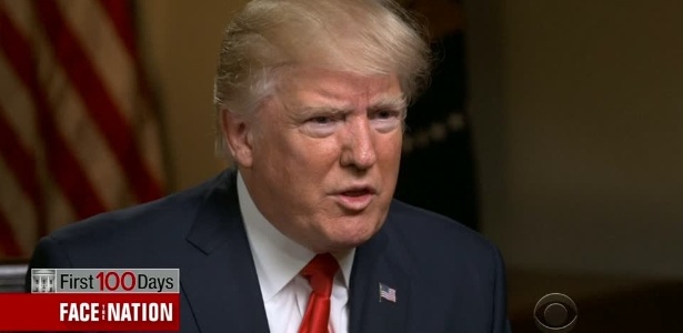 O presidente dos EUA, Donald Trump, durante entrevista ao programa "Face the Nation", da CBS - Reprodução/ CBS