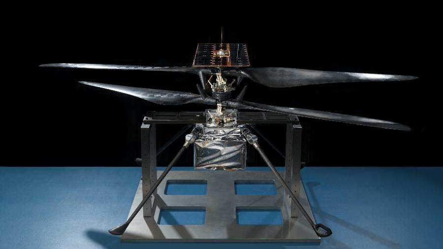 Imagem do modelo de voo do helicóptero da Nasa que será enviado a Marte - Divulgação/Nasa