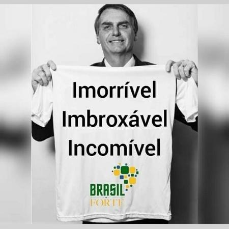 29.mai.2021 - Bolsonaro faz post no Twitter com palavras já ditas por ele estampadas numa camiseta - Reprodução/Twitter