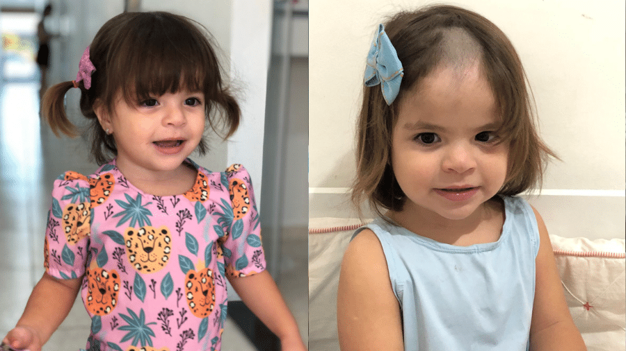 Annie Clarice, 2, aproveitou momento de distração dos pais para fazer transformação radical no cabelo - Arquivo Pessoal