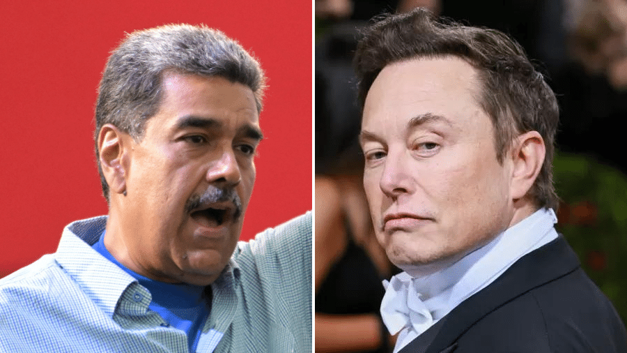 O presidente da Venezuela, Nicolas Maduro, e o bilionário sul-africano Elon Musk