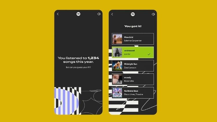 na retrospectiva o Spotify, é perguntado ao usuário qual música ele acha que mais escutou no ano na retrospectiva o Spotify, é perguntado ao usuário qual música ele acha que mais escutou no ano