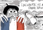 Pneu sobre a bandeira francesa e mais: o ataque em Nice no olhar de artistas  (Foto: Chiquinha/UOL)