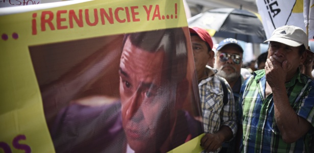Protesto na Guatemala contra o presidente Jimmy Morales - Johan Ordonez/AFP