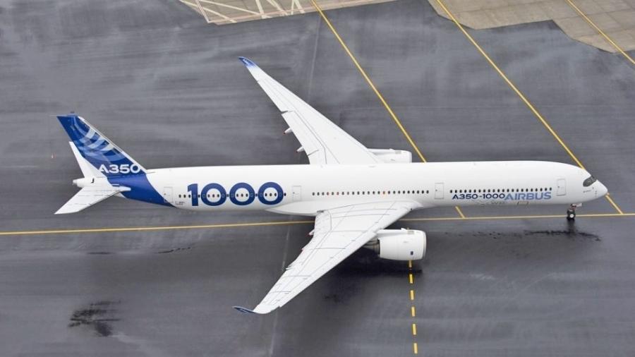 Airbus A350-1000 está entre os maiores aviões do mundo após o fim da produção do B747 e do A380 - Divulgação