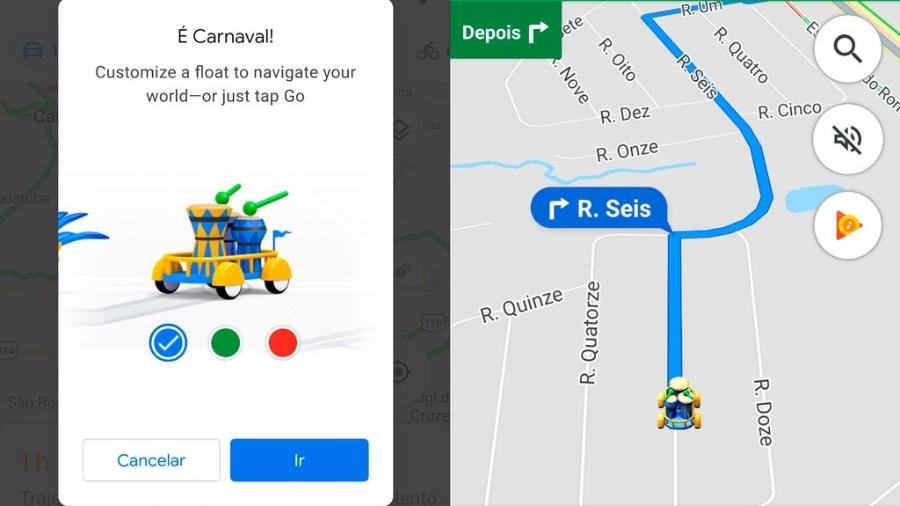 Mais abrangente que em 2019, app traz informações sobre mais de 3 mil blocos de rua de São Paulo e do Rio de Janeiro - Reprodução/Google Maps