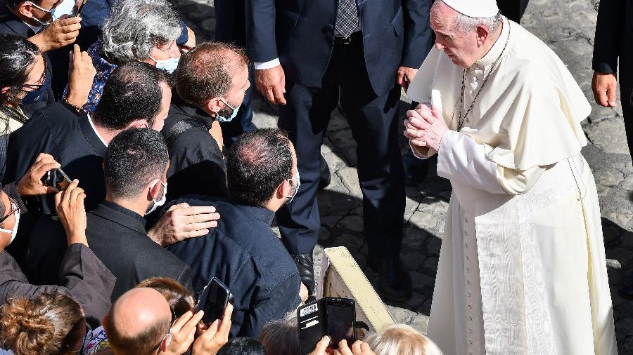2.set.2020 - Papa Francisco volta a realizar audiências com o público no Vaticano depois de seis meses - Vincenzo PINTO / AFP