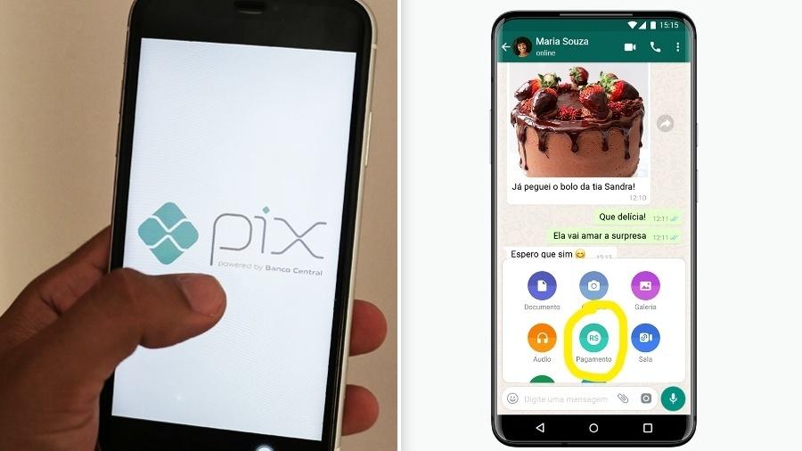 Pix completou 6 meses de uso no Brasil - Tiago Caldas/Fotoarena/Estadão Conteúdo e Divulgação/WhatsApp