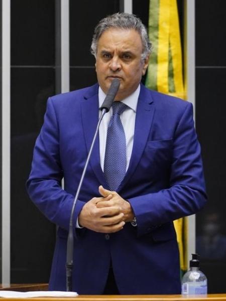 9.jun.2021 - O deputado federal Aécio Neves (PSDB-MG), durante sessão na Câmara - Pablo Valadares/Câmara dos Deputados