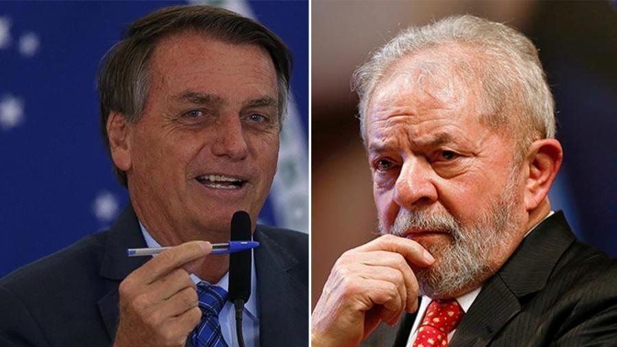 O presidente Jair Bolsonaro e o ex-presidente Lula - Reprodução