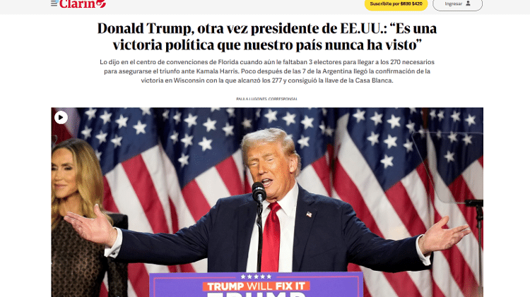 O jornal Clarín, um dos principais da Argentina, classificou o dia da eleição como "eletrizante"