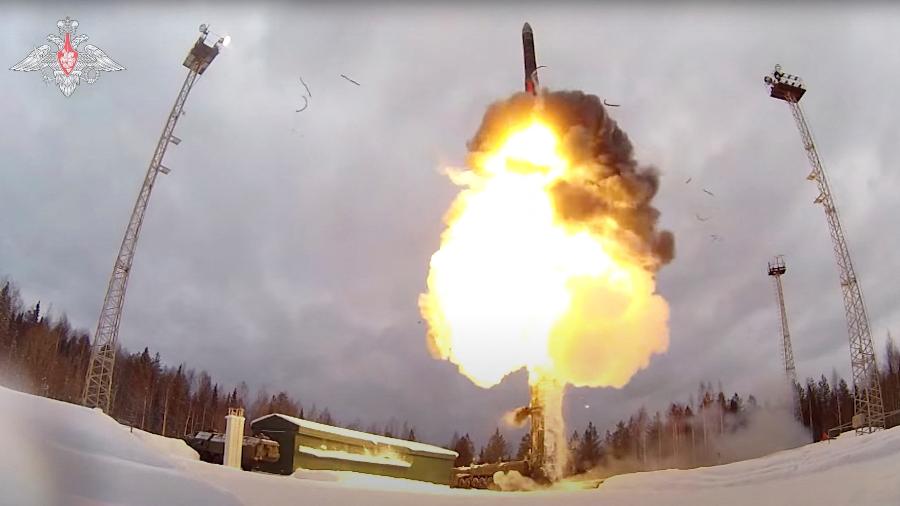 Míssil balístico intercontinental lançado durante exercício nuclear na Rússia - Ministério da Defesa da Rússia/Handout via Reuters