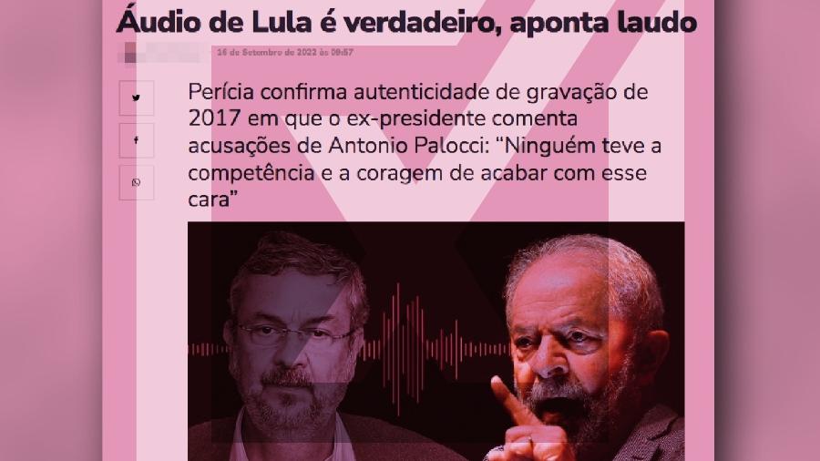 16.set.2022 - É enganoso afirmar categoricamente que áudio de Lula com suposta ameaça de morte a Antonio Palocci é verdadeiro - Projeto Comprova
