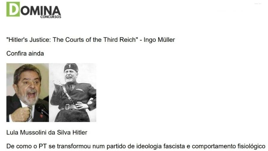 Curso que comparou Lula a Hitler e Mussolini vira alvo do Procon - Reprodução