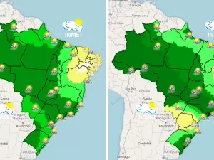 Previsão do tempo aponta fim de semana chuvoso em boa parte do Brasil