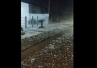 Imagens de tempestades com granizo atingindo uma cidade do RS