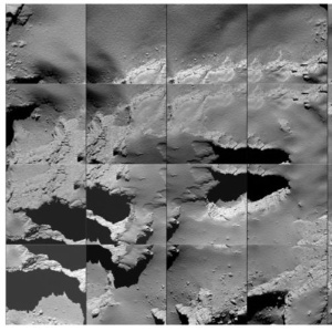 30.set.2016 - Uma colagem das últimas fotos feitas pela sonda mostra como é o cometa 67P de perto - ESA - ESA