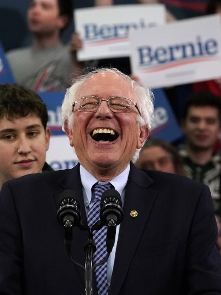 11.fev.2020 - Bernie Sanders venceu com vantagem estreita a primária democrata de New Hampshire  - Timothy A.Clary/AFP
