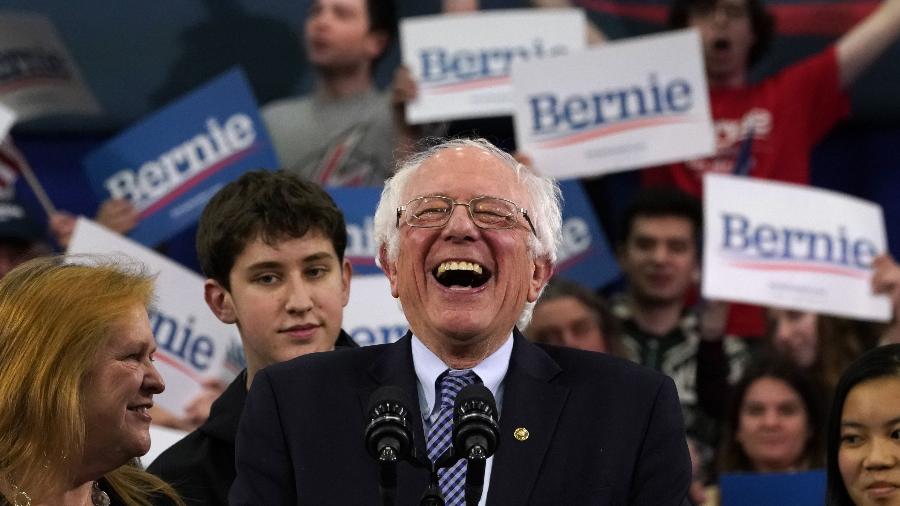 11.fev.2020 - Bernie Sanders venceu com vantagem estreita a primária democrata de New Hampshire  - Timothy A.Clary/AFP