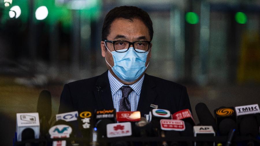 A detenção se deve a uma declaração do grêmio estudantil, após um ataque contra um policial em julho, disse o superintendente da seção de segurança nacional da polícia de Hong Kong - Isaac Lawrence/AFP