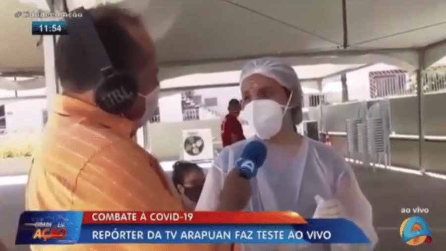 Rubens Júnior tomou susto ao receber diagnóstico de covid em reportagem ao vivo  - Reprodução/TV Arapuan