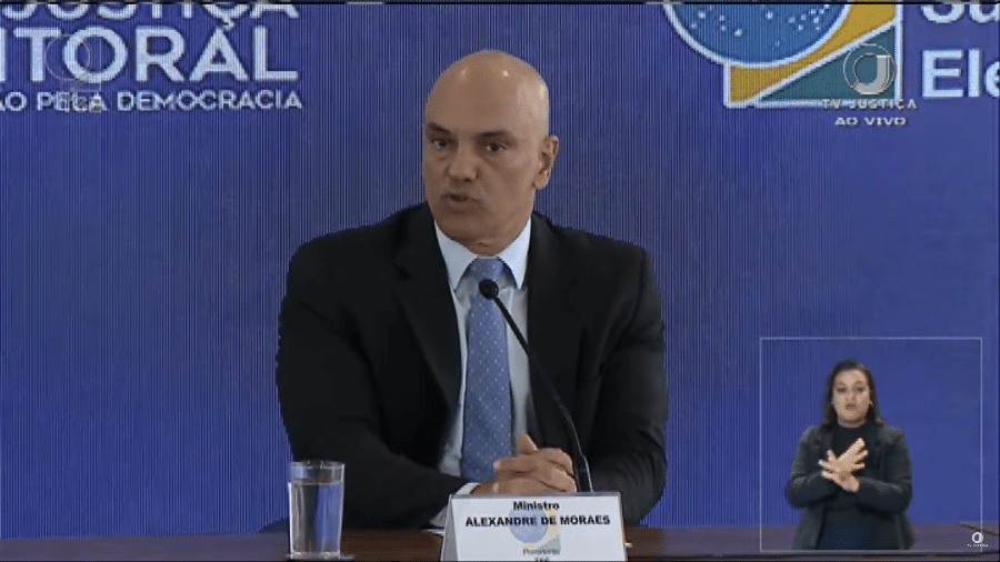 Alexandre de Moraes, presidente do TSE, falou sobre a votação - Reprodução