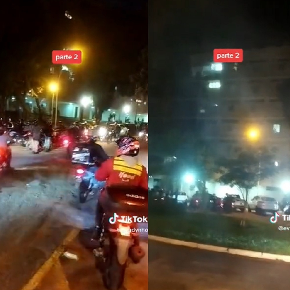 Motoboys protestam após motorista destruir moto de entregador