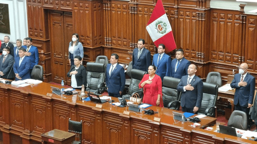 Congresso do Peru na votação do afastamento do presidente Pedro Castillo - Reprodução
