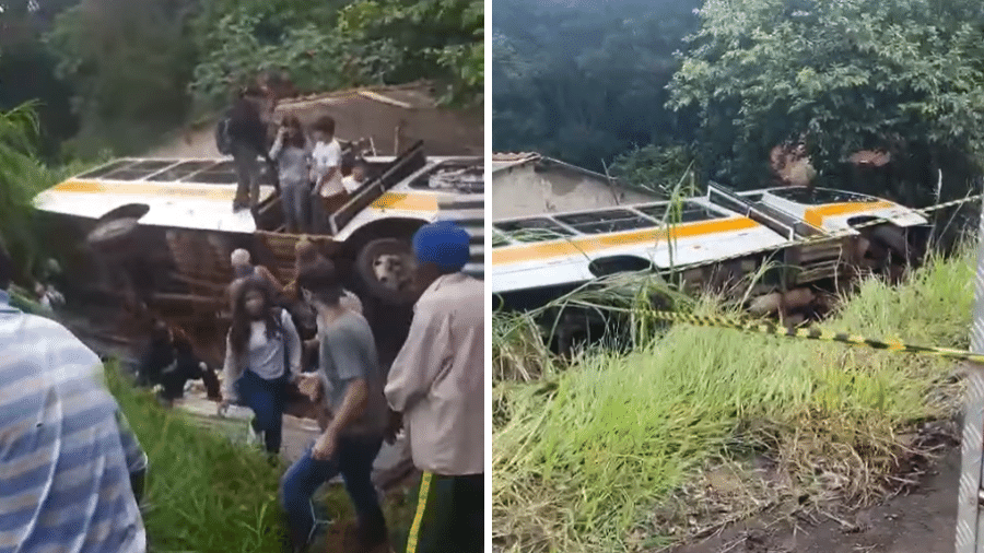 Acidente com ônibus escolar aconteceu em Apucarana (PR) - Reprodução/Facebook/Tenente Emerson Castro