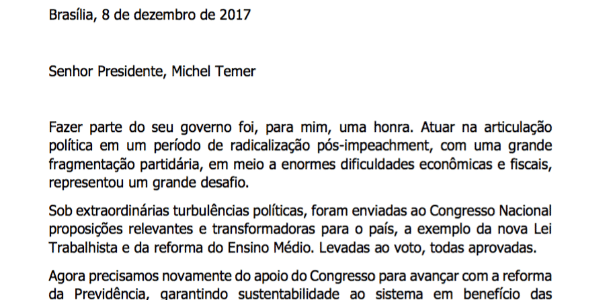 Ministro tucano Antonio Imbassahy pede demissão do governo 