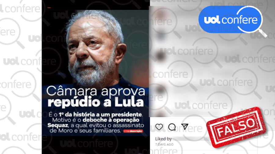 06.abr.2023 - Lula não foi o primeiro presidente a receber uma moção repúdio - Arte/UOL Confere sobre Reprodução/Instagram