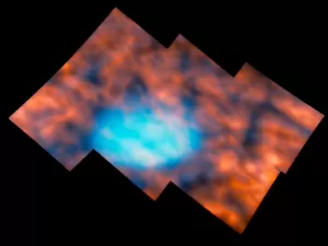 Telescópio capta formas estranhas e brilhantes na atmosfera de Júpiter