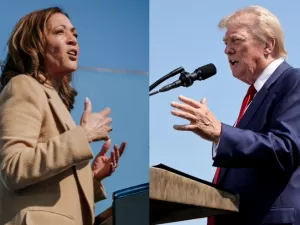 Trump reduz vantagem de Kamala em pesquisas eleitorais nos EUA; confira