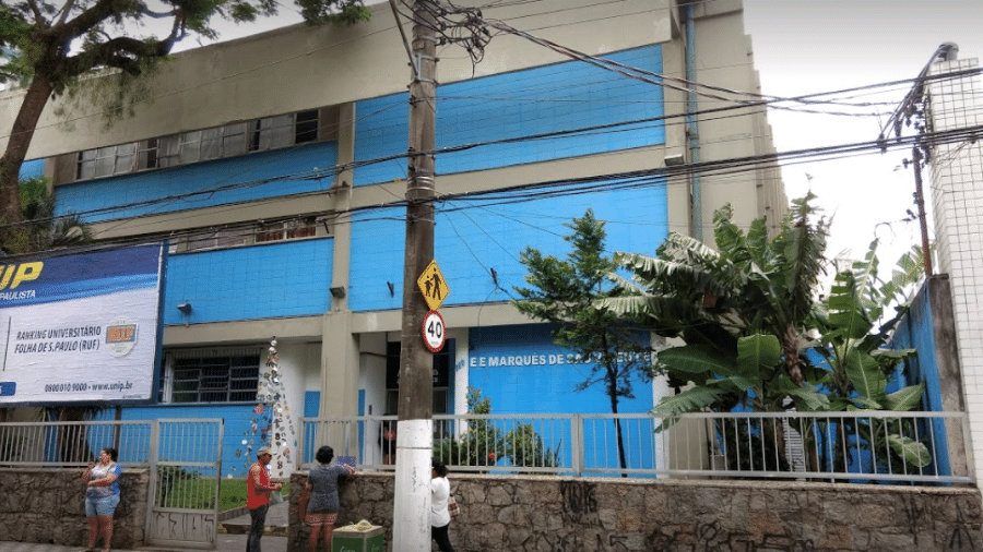 Escola Estadual Marquês de São Vicente, no Gonzaga, bairro de Santos - Reprodução