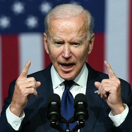 1.jun.2021 - O presidente dos Estados Unidos Joe Biden em discurso na cidade de Tulsa, em Oklahoma - Mandel Ngan/AFP