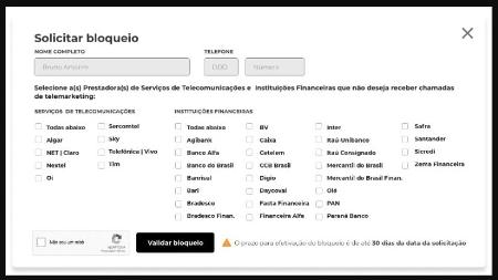 Site 'Não me Perturbe' - Reprodução - Reprodução