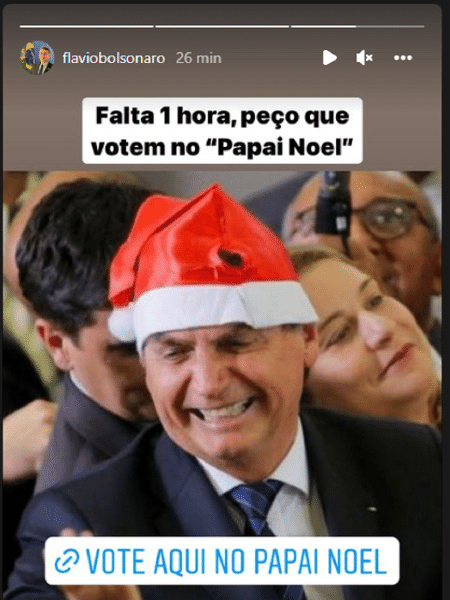 Flávio Bolsonaro pediu votos para o pai no Instagram - Reprodução/Instagram/Flávio Bolsonaro