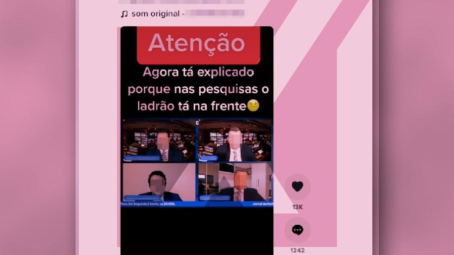 30.jun.2022 - Postagem reforça uma prática recorrente de alguns grupos de tentar tirar a credibilidade de pesquisas eleitorais - Projeto Comprova