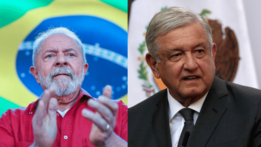 Presidenciável Lula (PT) e o presidente do México, Andrés Manuel López Obrador - RICARDO STUCKERT e REUTERS