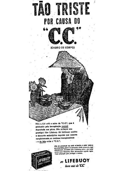  Propaganda da Lifebuoy com o termo CC (cheiro corporal); empresa de sabonete criou expressão para vender sabonetes
